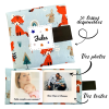 Livre photo tissu carré, album photo doudou personnalisé pour bébé et enfant renard