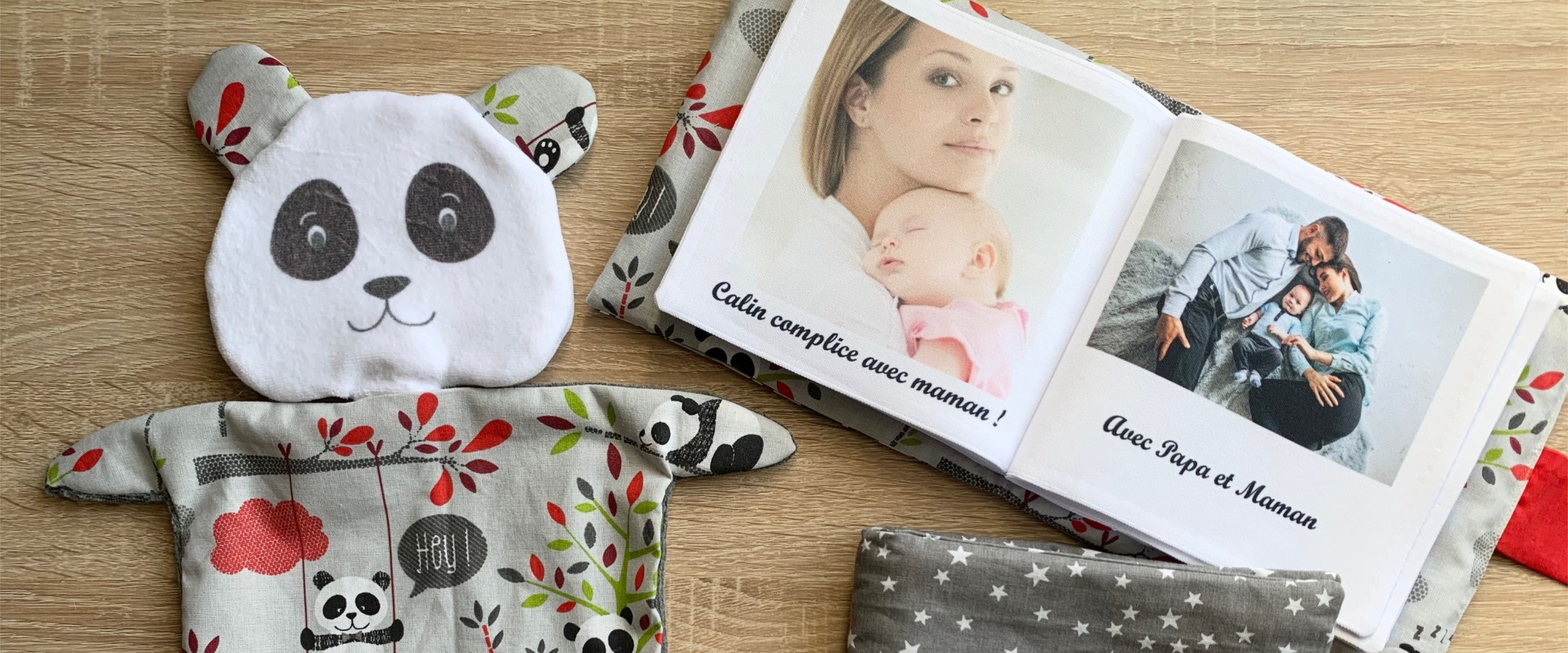 Livre photo tissu personnalisé, album photo doudou, cadeau original pour  bébé
